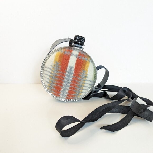 Gorpcore Wool Rug Metal Water Canteen Rustic Reversible Double Side Hiking Camp - Picture 6 of 6